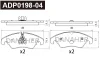 ADP0198-04 DANAHER Комплект тормозных колодок, дисковый тормоз