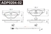 ADP0204-02 DANAHER Комплект тормозных колодок, дисковый тормоз