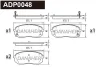 ADP0048 DANAHER Комплект тормозных колодок, дисковый тормоз