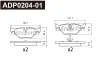 ADP0204-01 DANAHER Комплект тормозных колодок, дисковый тормоз