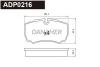 ADP0216 DANAHER Комплект тормозных колодок, дисковый тормоз