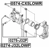 Превью - 0274-J32LOWF FEBEST Направляющий болт, корпус скобы тормоза (фото 3)