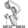 Превью - 2587-C2 FEBEST Устройство для натяжения ремня, ремень ГРМ (фото 4)