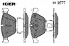 181577 ICER Комплект тормозных колодок, дисковый тормоз