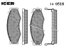 Превью - 140518 ICER Комплект тормозных колодок, дисковый тормоз (фото 2)