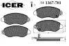 Превью - 141367-701 ICER Комплект тормозных колодок, дисковый тормоз (фото 2)