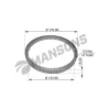 300.214 MANSONS Кольцо ступицы зубчатое abs z=100 d152xd170x15mm bpw eco