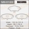 Превью - MS-0122 MASUMA Комплект тормозных колодок (фото 2)