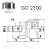 Превью - GO 2302 TRIALLI Шарнирный комплект, приводной вал (фото 3)