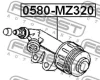 Превью - 0580-MZ320 FEBEST Рабочий цилиндр, система сцепления (фото 2)