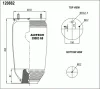 39002-A8P AIRTECH Пневмоподушка без стак. h453 2шп.m12смещ.25. 1отв.штуц.m22. 1отв.m12 ror, mb