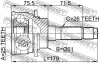 Превью - 0510-B25 FEBEST Шарнирный комплект, приводной вал (фото 2)