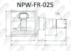 NPW-FR-025 NTY Шарнирный комплект, приводной вал