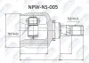 NPW-NS-005 NTY Шарнирный комплект, приводной вал