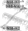 Превью - NSB-062 FEBEST Втулка, шток вилки переключения передач (фото 2)