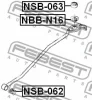 Превью - NSB-063 FEBEST Втулка, шток вилки переключения передач (фото 2)