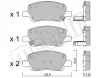 22-1296-0 METELLI Комплект тормозных колодок, дисковый тормоз