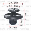 P37-0061 PATRON Клипса пластмассовая Acura, Honda применяемость: крыло - фиксатор