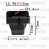 P37-0614 PATRON Клипса пластмассовая зажимной (черный) TOYOTA , LEXUS