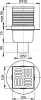 APV32 Alcaplast Трап с вертикальным отводом с решеткой из нержавеющей стали (105x105) 50 Alca