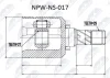 NPW-NS-017 NTY Шарнирный комплект, приводной вал