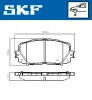 Превью - VKBP 80970 SKF Комплект тормозных колодок, дисковый тормоз (фото 2)
