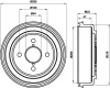 8DT 355 302-101 BEHR/HELLA/PAGID Тормозной барабан