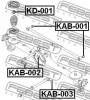 Превью - KAB-001 FEBEST Подвеска, рычаг независимой подвески колеса (фото 2)