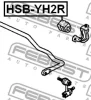 Превью - HSB-YH2R FEBEST Втулка, стабилизатор (фото 2)