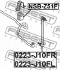 Превью - NSB-Z51F FEBEST Втулка, стабилизатор (фото 2)