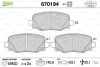 670194 VALEO Комплект тормозных колодок, дисковый тормоз