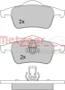 1170011 METZGER Комплект тормозных колодок, дисковый тормоз