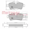Превью - 1170201 METZGER Комплект тормозных колодок, дисковый тормоз (фото 4)