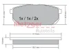 1170298 METZGER Комплект тормозных колодок, дисковый тормоз