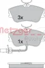Превью - 1170376 METZGER Комплект тормозных колодок, дисковый тормоз (фото 3)