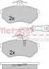Превью - 1170412 METZGER Комплект тормозных колодок, дисковый тормоз (фото 3)