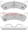 Превью - 1170434 METZGER Комплект тормозных колодок, дисковый тормоз (фото 6)