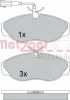 Превью - 1170494 METZGER Комплект тормозных колодок, дисковый тормоз (фото 3)