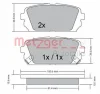 Превью - 1170522 METZGER Комплект тормозных колодок, дисковый тормоз (фото 3)