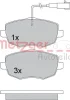 Превью - 1170634 METZGER Комплект тормозных колодок, дисковый тормоз (фото 3)