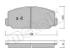 22-0461-0 METELLI Комплект тормозных колодок, дисковый тормоз