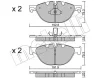 22-0830-0 METELLI Комплект тормозных колодок, дисковый тормоз