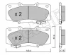 22-0937-0 METELLI Комплект тормозных колодок, дисковый тормоз