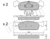 22-0975-1 METELLI Комплект тормозных колодок, дисковый тормоз