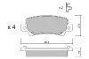 BPTO-2001 AISIN Комплект тормозных колодок, дисковый тормоз