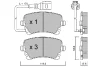 BPVW-2002 AISIN Комплект тормозных колодок, дисковый тормоз