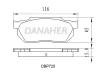 DBP720 DANAHER Комплект тормозных колодок, дисковый тормоз