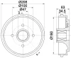 8DT 355 300-991 BEHR/HELLA/PAGID Тормозной барабан