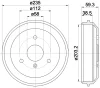 8DT 355 301-581 BEHR/HELLA/PAGID Тормозной барабан