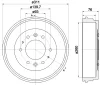 8DT 355 301-841 BEHR/HELLA/PAGID Тормозной барабан